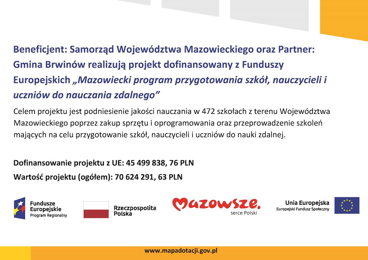 Mazowiecki program przygotowania szkół, nauczycieli i uczniów do nauczania zdalnego