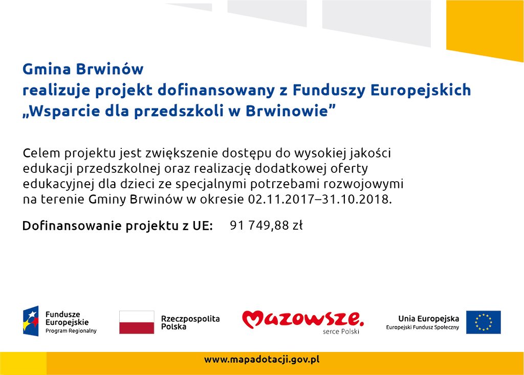 Wsparcie dla przedszkoli w Brwinowie