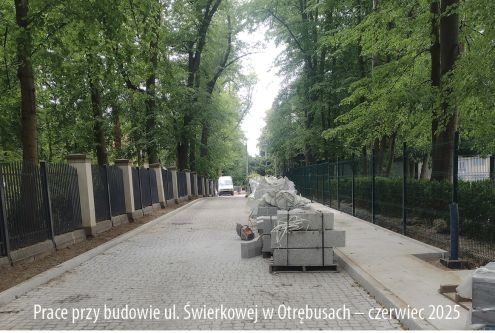 W Otrębusach kończą się prace przy budowie ul. Świerkowej. Zadanie jest współfinansowane ze środk...